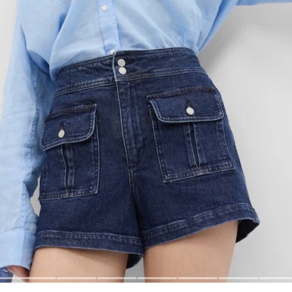 GAP Blue High Waist Denim Shorts 4” High Stride Shorts NWT 8 29